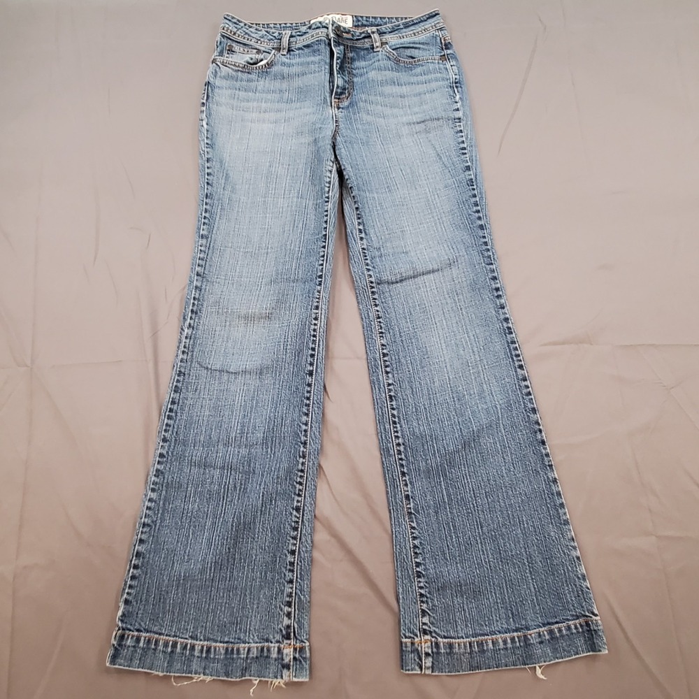 Vintage Faded Glory Women's Blue Jeans Size 10 Distressed Medium Wash Mid Rise